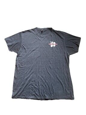Trader Joe's grey t-shirt with hibiscus flower design. Size: L